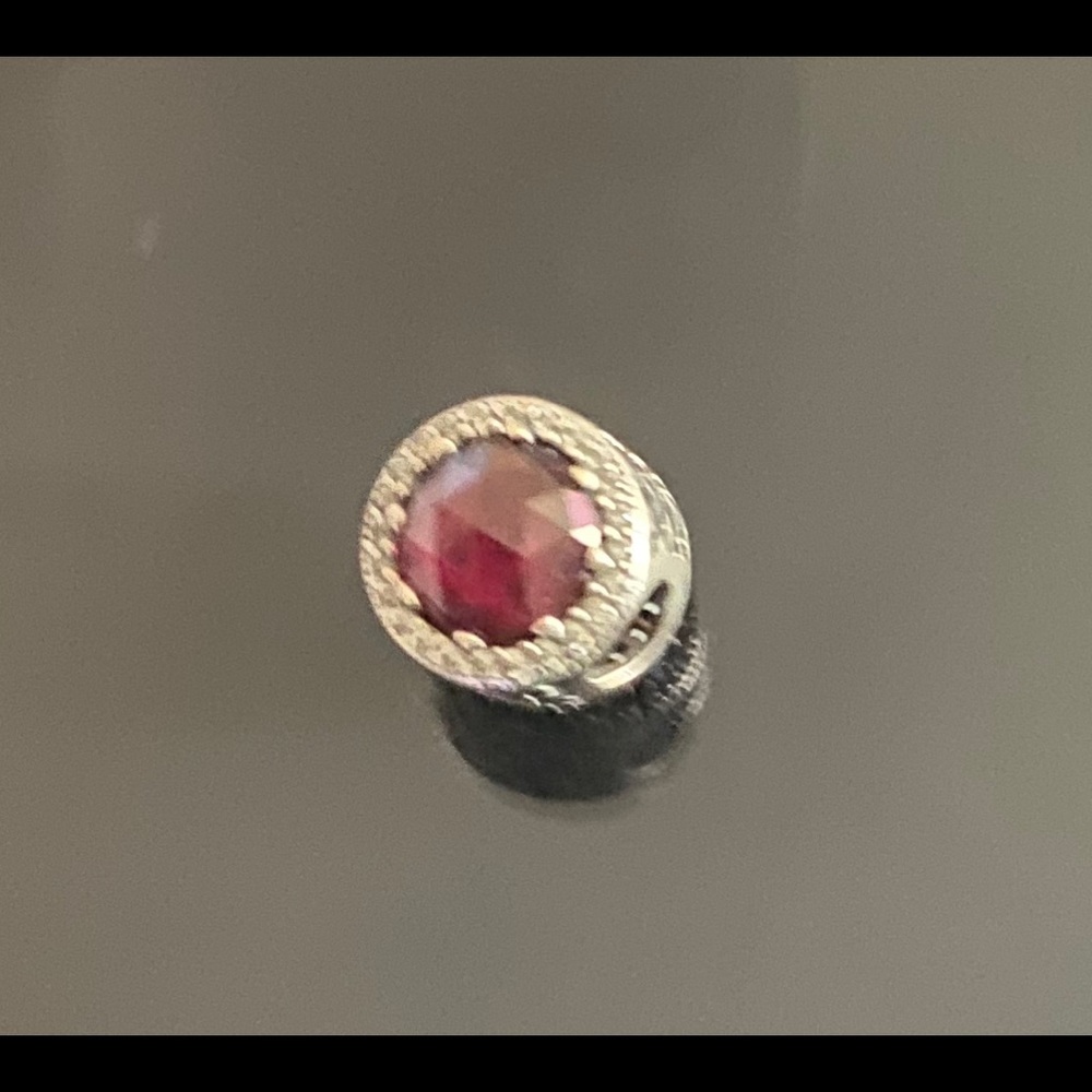 Pandora charm Silver with red in the center